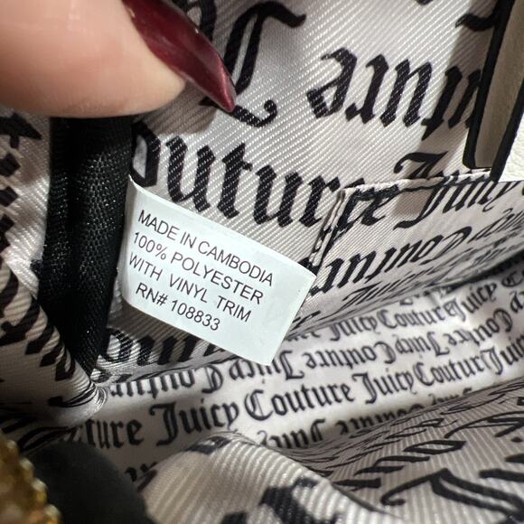 Juicy Couture Black Royal Moment Velour Velvet Backpack Bag Handbag Black/Beige main image 6